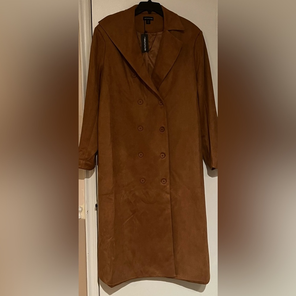 PLT Faux Suede Trench Coat Sz 12